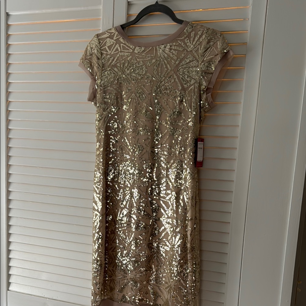 Vince Sequin Dress in Gold